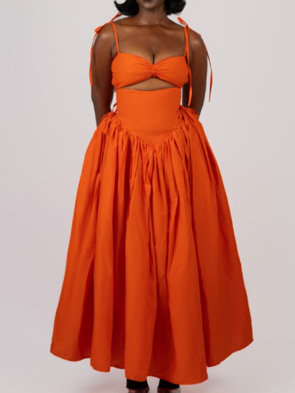 STELLA YEDIA ORANGE BOMA CUTOUT ANKLE LENGTH SIZE UK 10 US 4 NWT